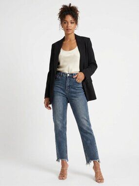 JOSLIN Studio 100% Rigid Cotton High Rise Straight Leg Jeans | Size 26 (US 4)